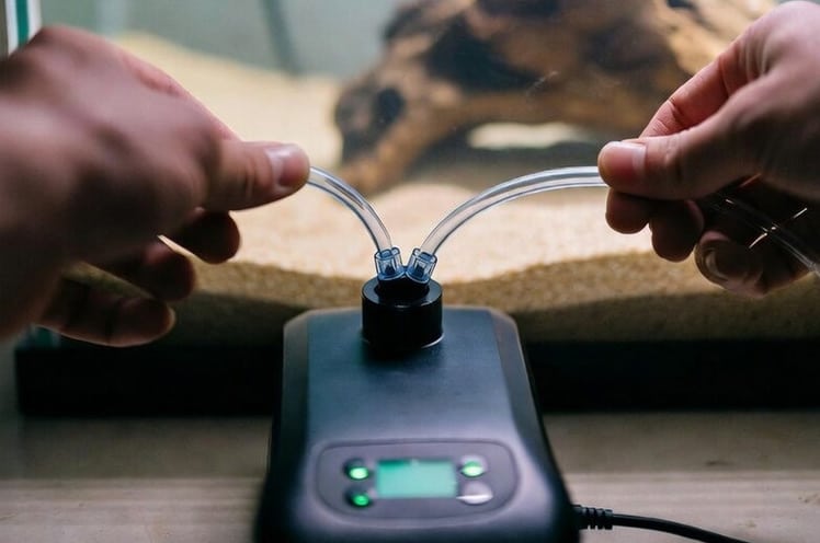 Connecting-airline-tubing-and-check-valve-to-air-pump