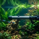 The Best Fish Tank Heaters: Ranked and Sized for Your Setup Best fish tank heater mounted diagonally inside a planted freshwater aquarium
